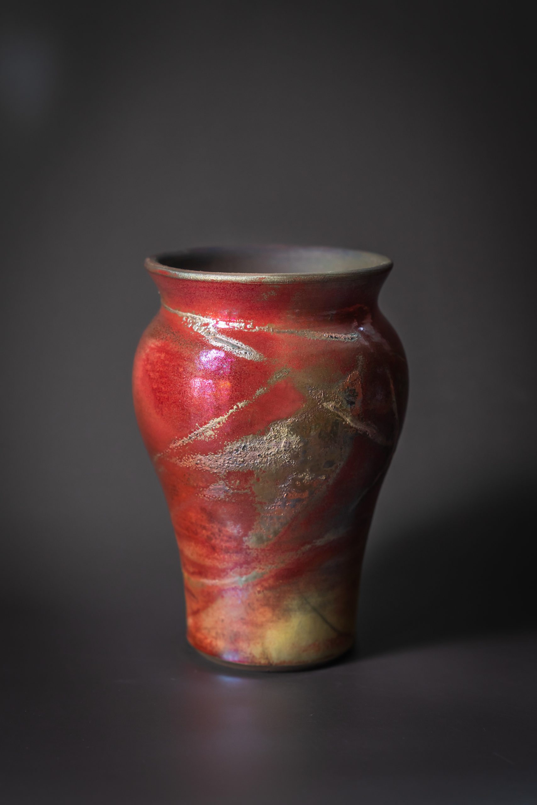 gold luster raku pottery - hillman design studio